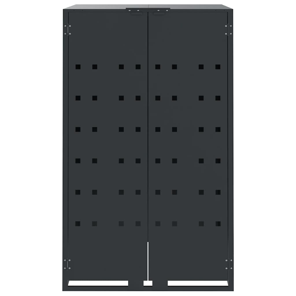Copribidone con Ruote 5 Bidoni Antracite 345x79x117cm Acciaio - homemem39