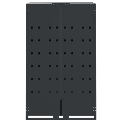 Copribidone con Ruote 6 Bidoni Antracite 414x79x117cm Acciaio - homemem39