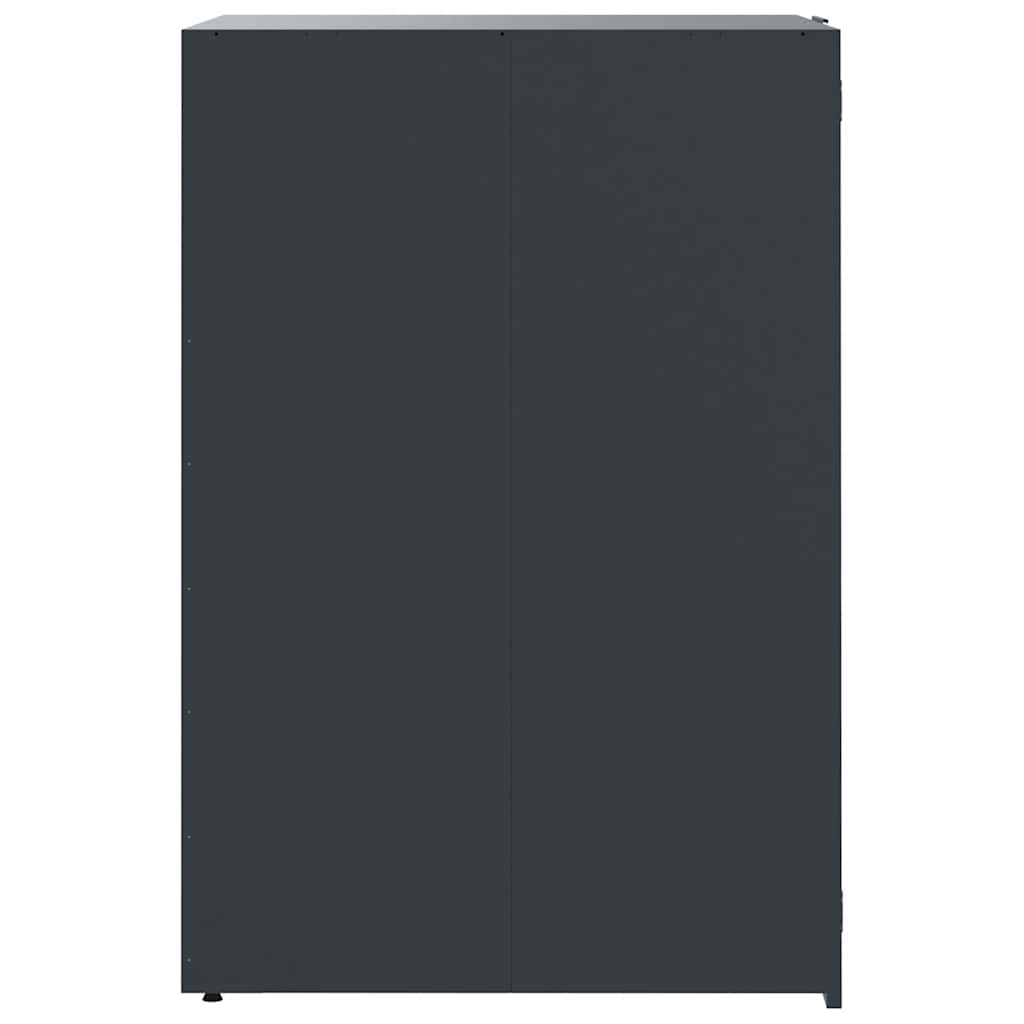 Copribidone con Ruote 6 Bidoni Antracite 414x79x117cm Acciaio - homemem39