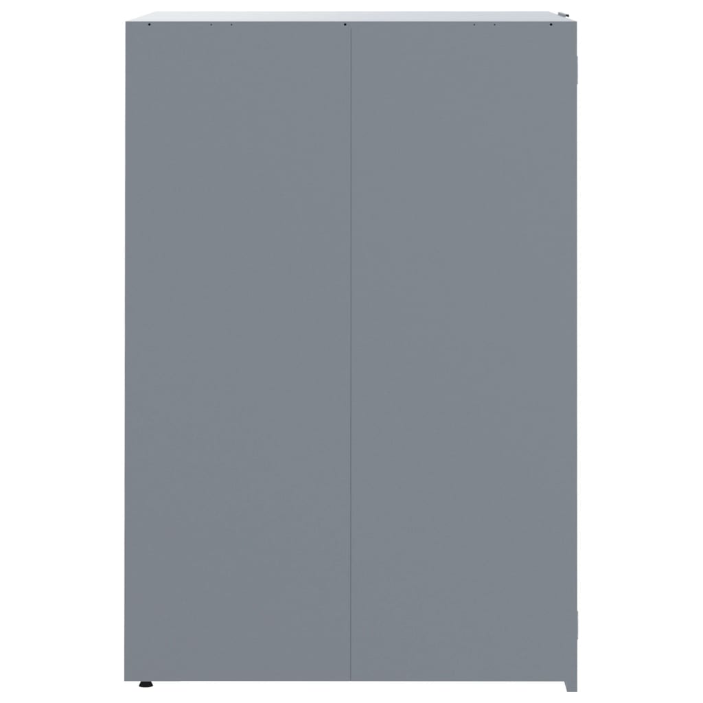 Copribidone con Ruote per 3 Bidoni Grigio 207x79x117cm Acciaio - homemem39