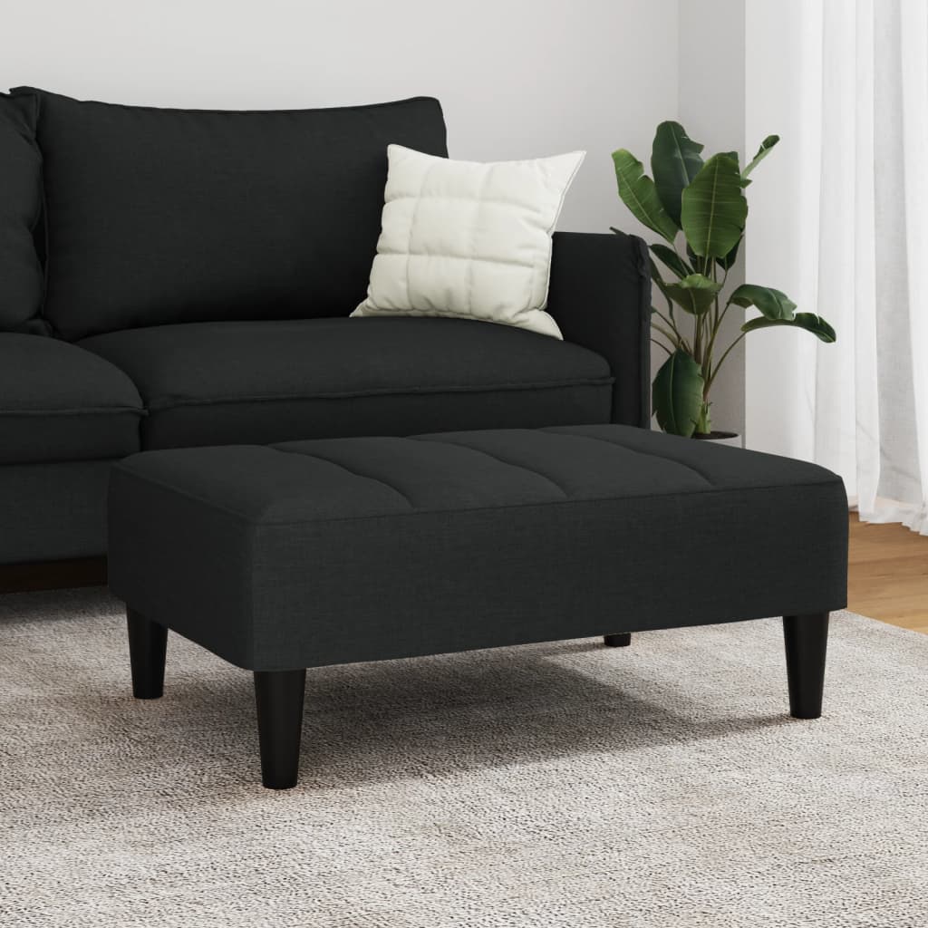 Poggiapiedi Nero 77x55x31 cm in Velluto