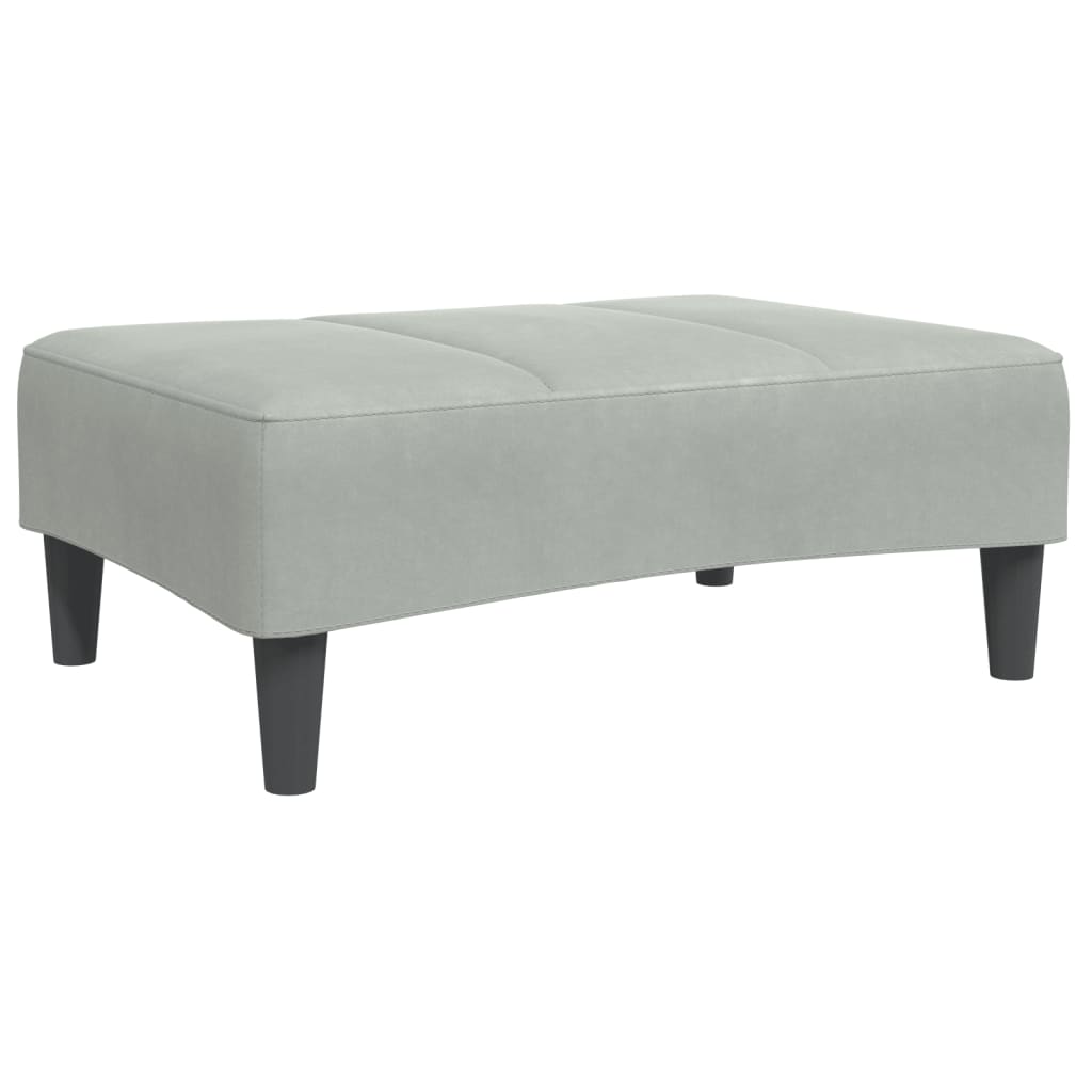 Poggiapiedi Grigio Chiaro 77x55x31 cm in Velluto