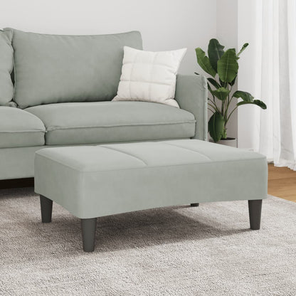 Poggiapiedi Grigio Chiaro 77x55x31 cm in Velluto