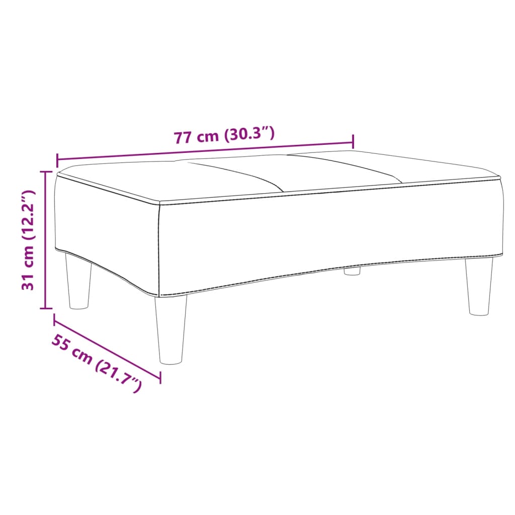 Poggiapiedi Grigio Chiaro 77x55x31 cm in Velluto | homemem39