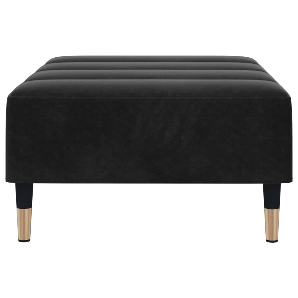 Poggiapiedi Nero 77x55x31 cm in Velluto