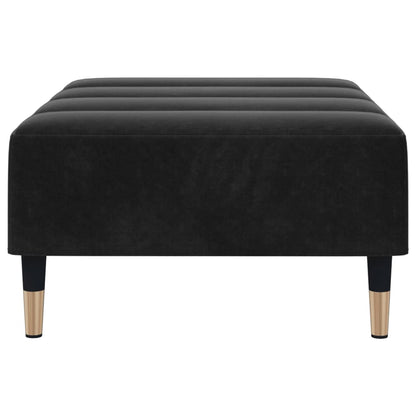 Poggiapiedi Nero 77x55x31 cm in Velluto