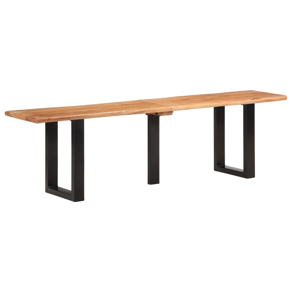 Panca 160 cm in Legno Massello di Acacia e Acciaio | homemem39