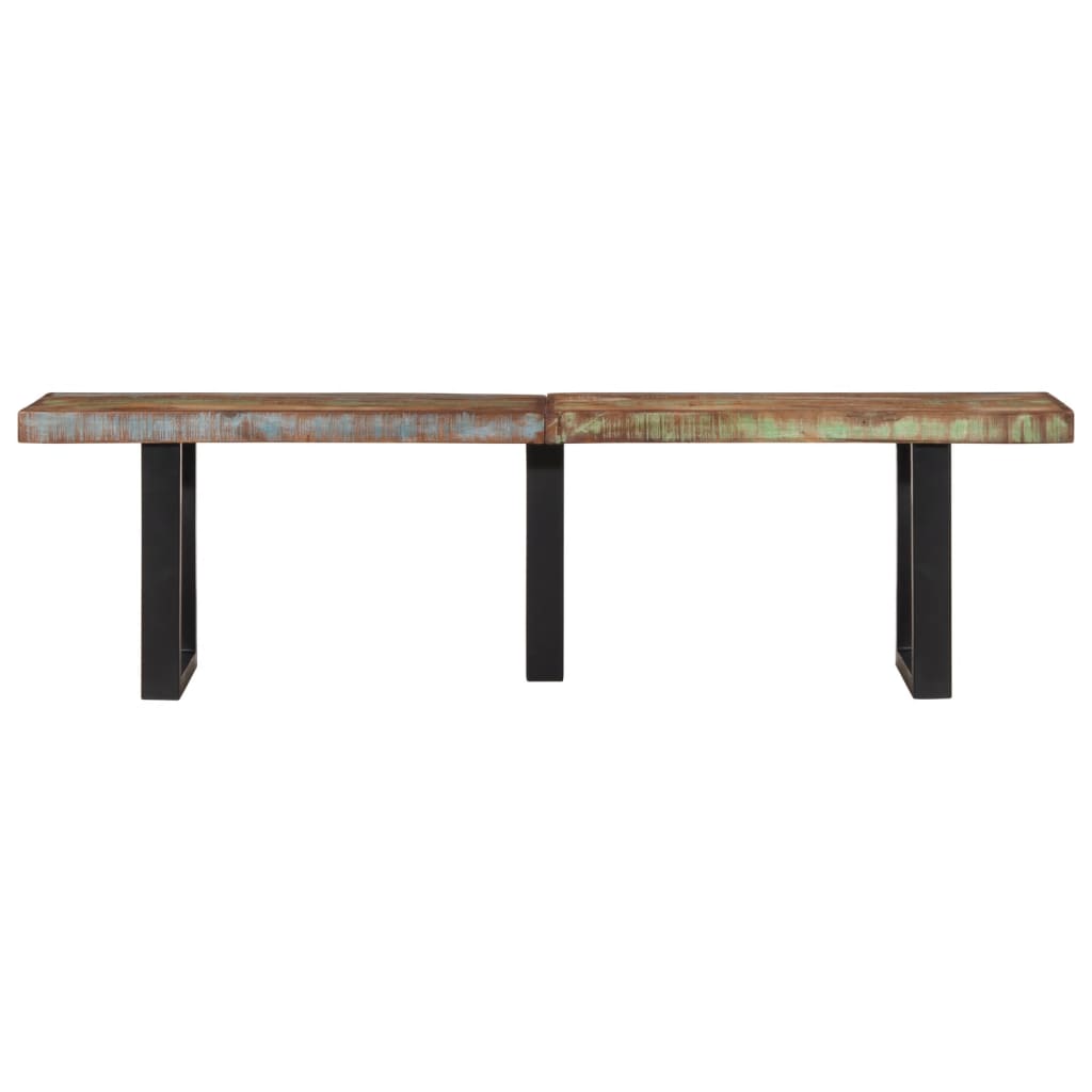 Panca 160 cm in Legno Massello di Recupero e Acciaio | homemem39