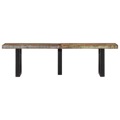 Panca 160 cm in Legno Massello di Recupero e Acciaio | homemem39