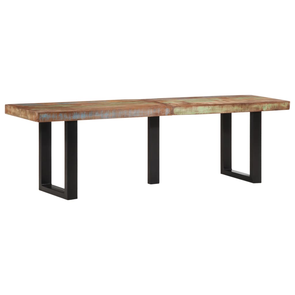 Panca 160 cm in Legno Massello di Recupero e Acciaio | homemem39
