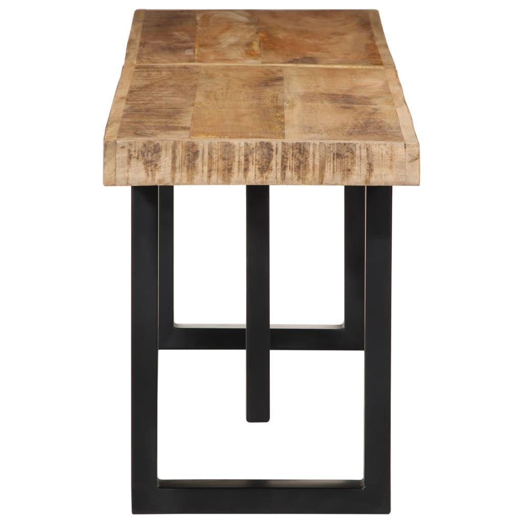 Panca 160 cm in Legno Massello di Mango Grezzo e Acciaio | homemem39