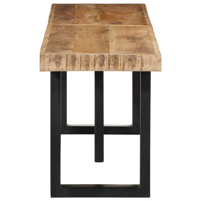 Panca 160 cm in Legno Massello di Mango Grezzo e Acciaio | homemem39