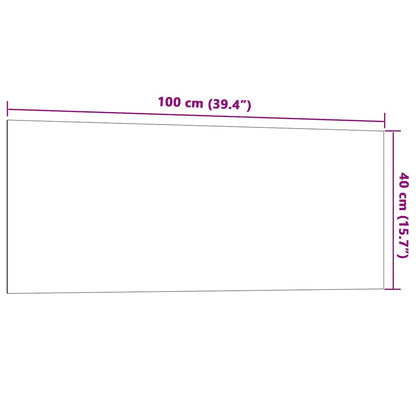 Lavagna Magnetica a Parete Nera 100x40 cm Vetro Temperato