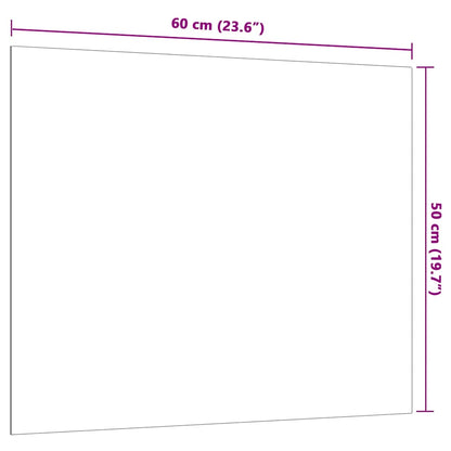 Lavagna Magnetica a Parete Bianca 60x50 cm Vetro Temperato