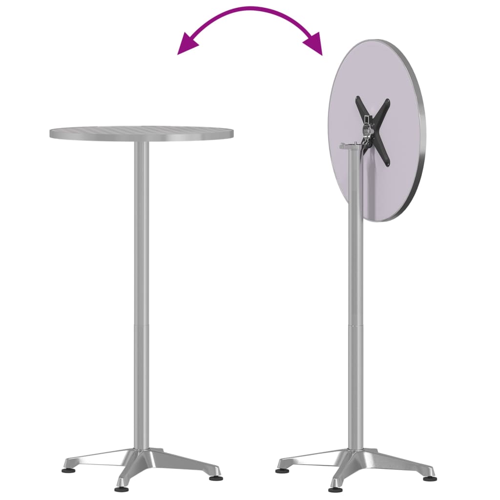 Tavolo da Bar per Esterni Regolabile Ø59,5x70/114,5cm Alluminio - homemem39