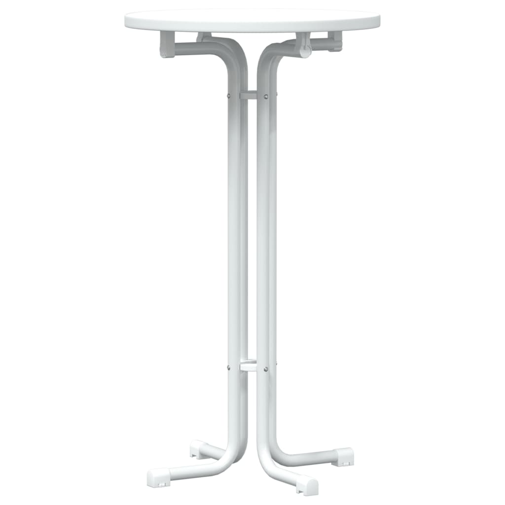 Tavolo da Pranzo Bianco Ø60x110 cm Legno Multistrato e Acciaio - homemem39