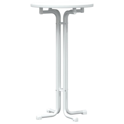 Tavolo da Pranzo Bianco Ø60x110 cm Legno Multistrato e Acciaio - homemem39