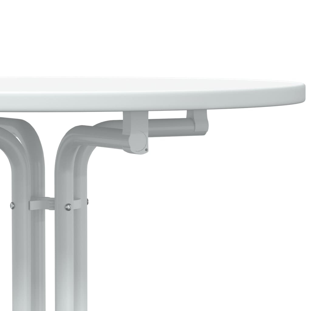 Tavolo da Bar Bianco Ø60x110 cm Legno Multistrato e Acciaio | homemem39