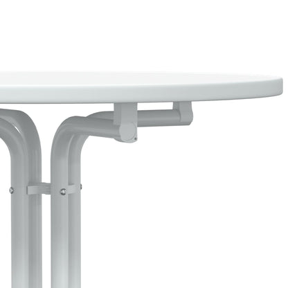 Tavolo da Bar Bianco Ø60x110 cm Legno Multistrato e Acciaio | homemem39