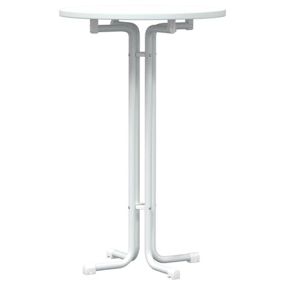 Tavolo da Bar Bianco Ø70x110 cm Legno Multistrato e Acciaio | homemem39