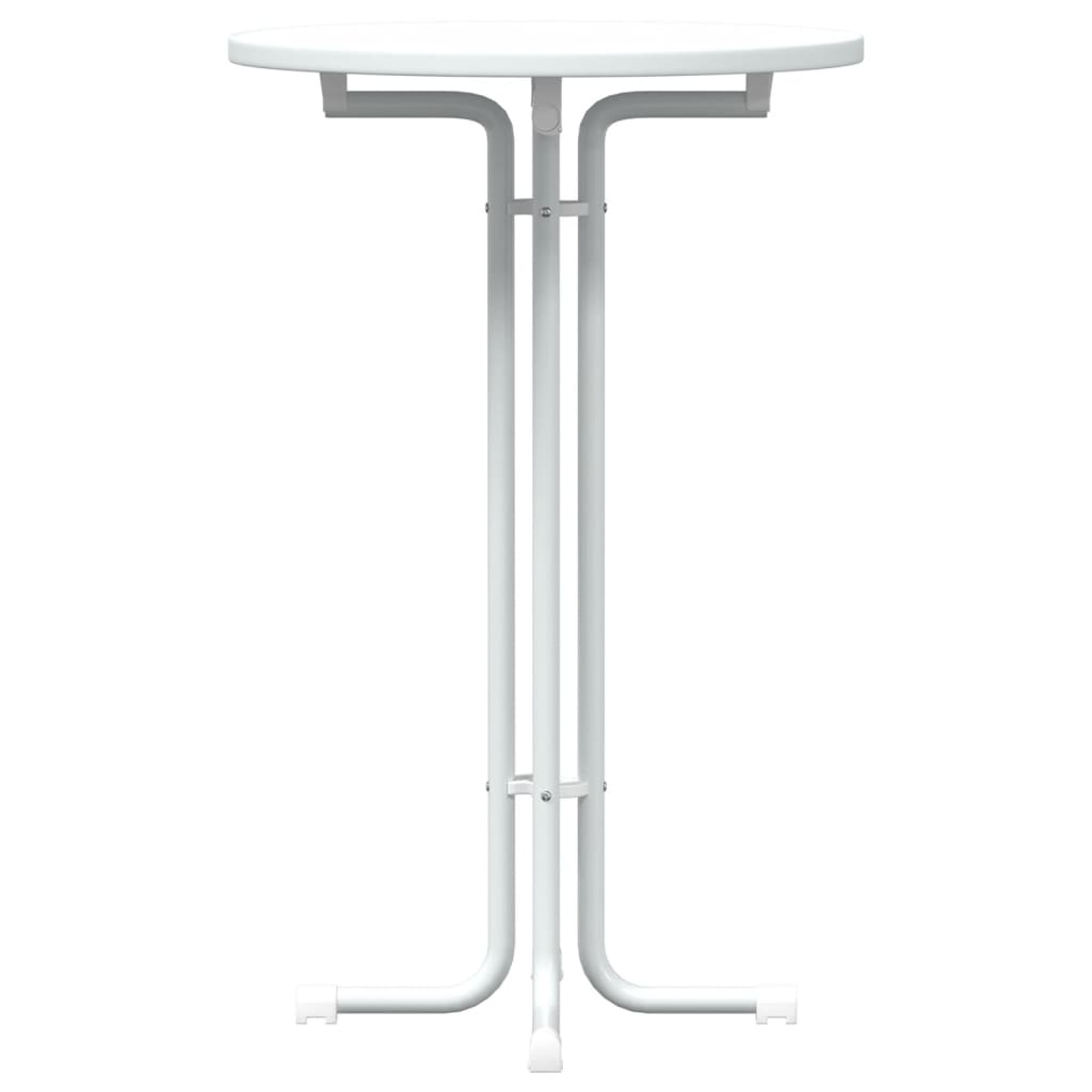 Tavolo da Bar Bianco Ø70x110 cm Legno Multistrato e Acciaio | homemem39