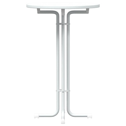 Tavolo da Bar Bianco Ø70x110 cm Legno Multistrato e Acciaio | homemem39