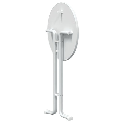 Tavolo da Bar Bianco Ø70x110 cm Legno Multistrato e Acciaio | homemem39