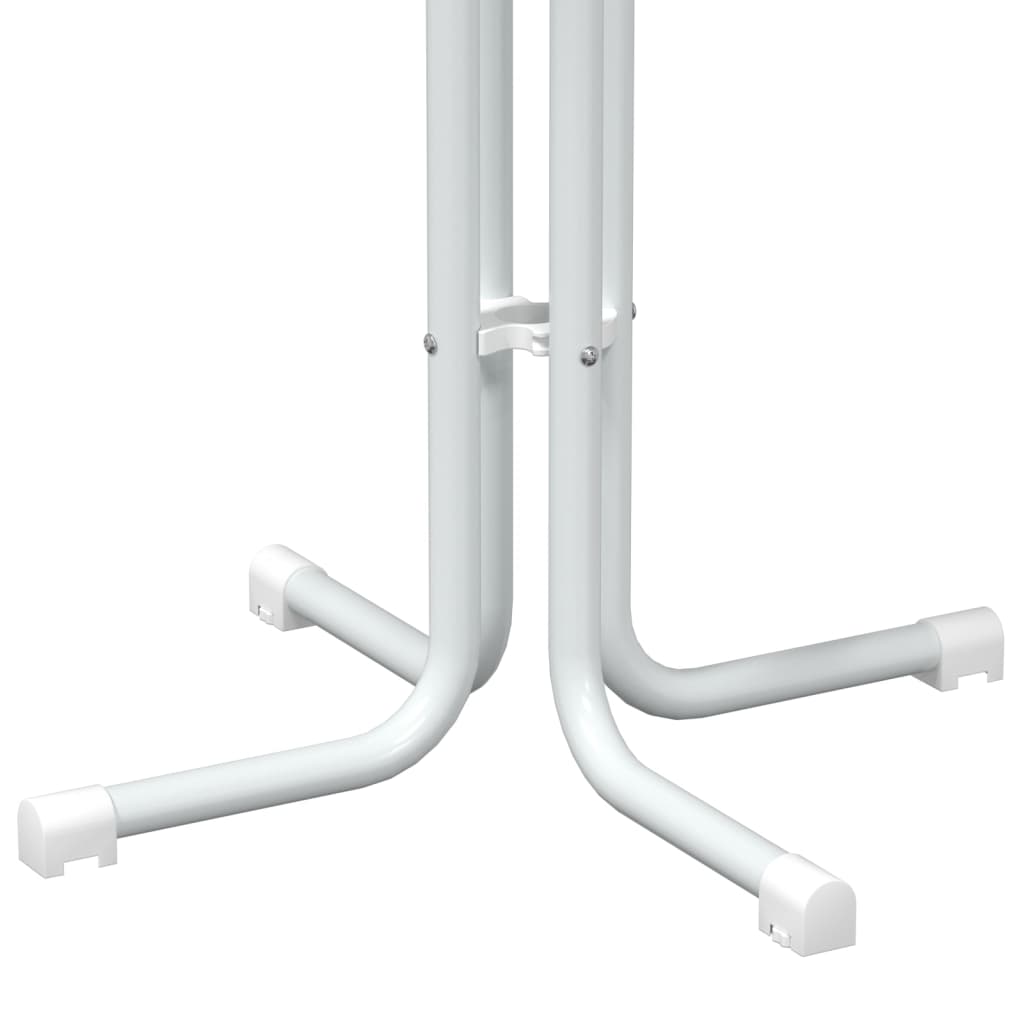 Tavolo da Bar Bianco Ø70x110 cm Legno Multistrato e Acciaio | homemem39