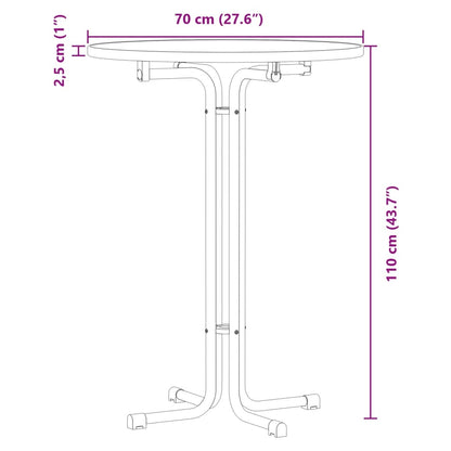 Tavolo da Bar Bianco Ø70x110 cm Legno Multistrato e Acciaio | homemem39