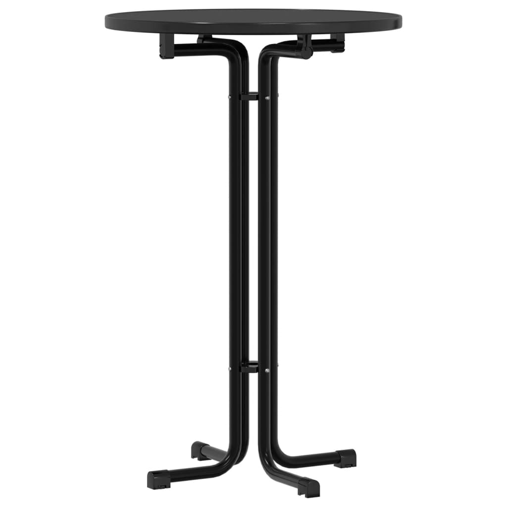 Tavolo da Bar Nero Ø70x110 cm Legno Multistrato e Acciaio | homemem39