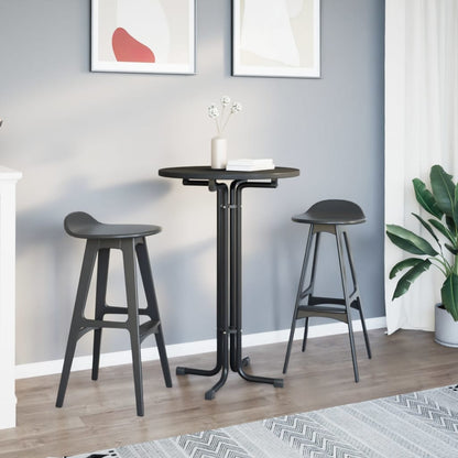 Tavolo da Bar Nero Ø70x110 cm Legno Multistrato e Acciaio | homemem39