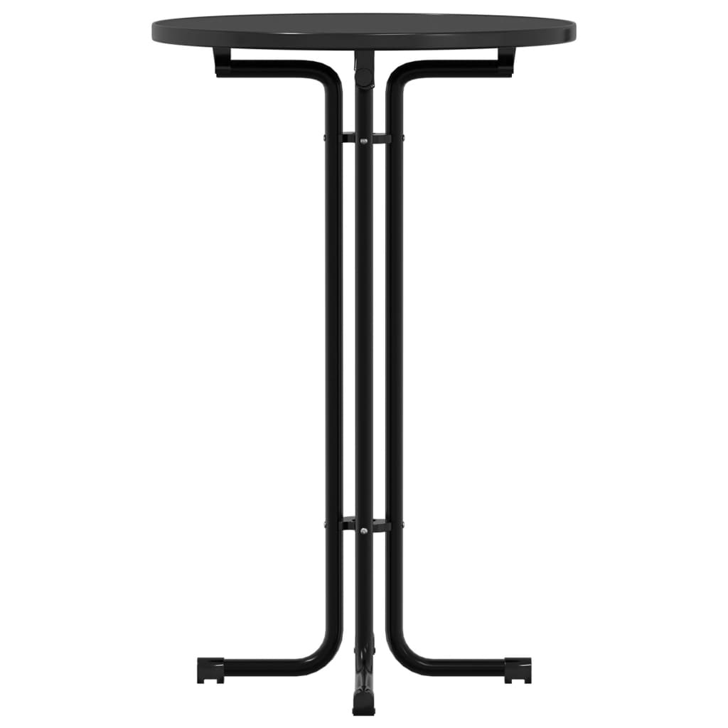 Tavolo da Bar Nero Ø70x110 cm Legno Multistrato e Acciaio | homemem39