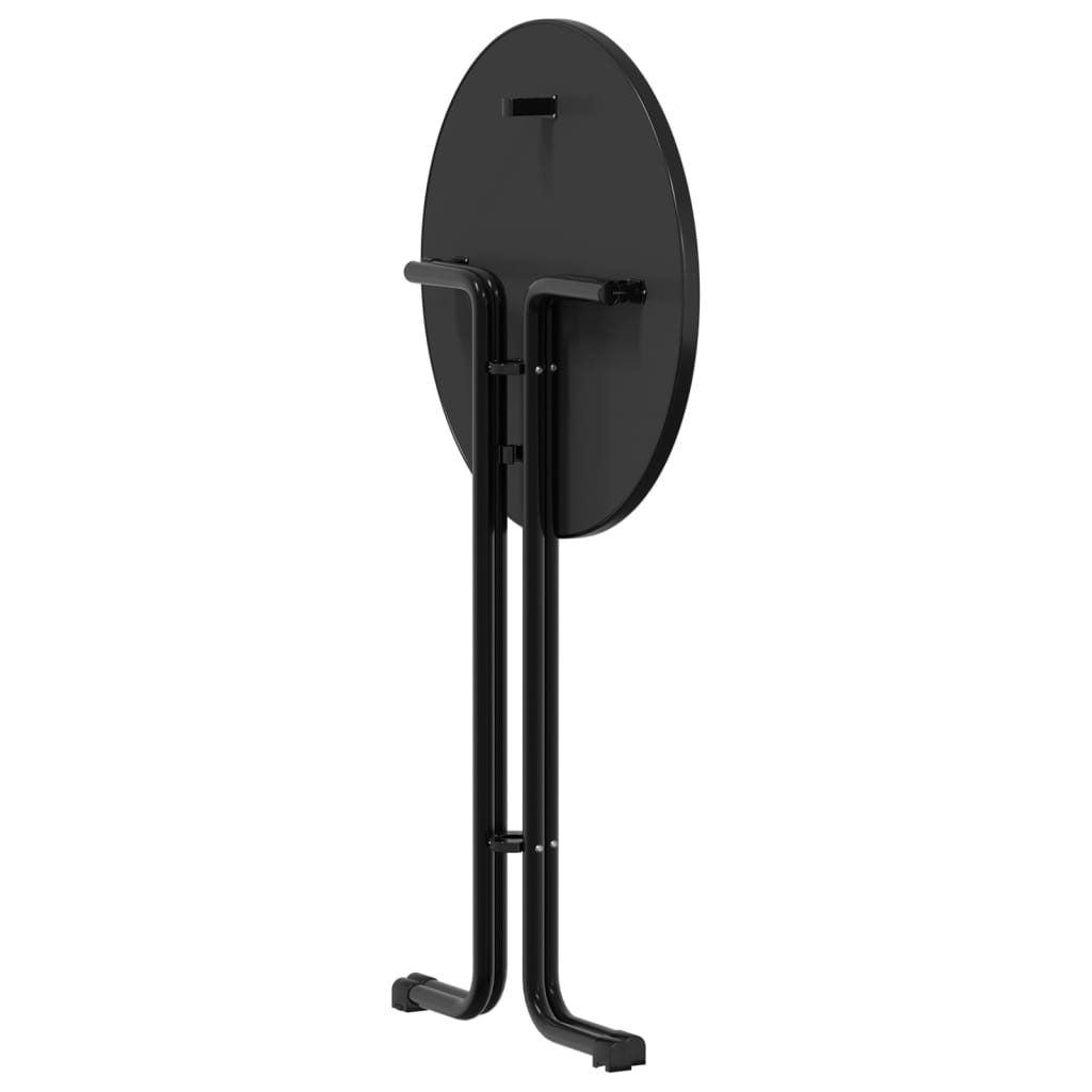 Tavolo da Bar Nero Ø70x110 cm Legno Multistrato e Acciaio | homemem39