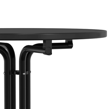 Tavolo da Bar Nero Ø70x110 cm Legno Multistrato e Acciaio | homemem39