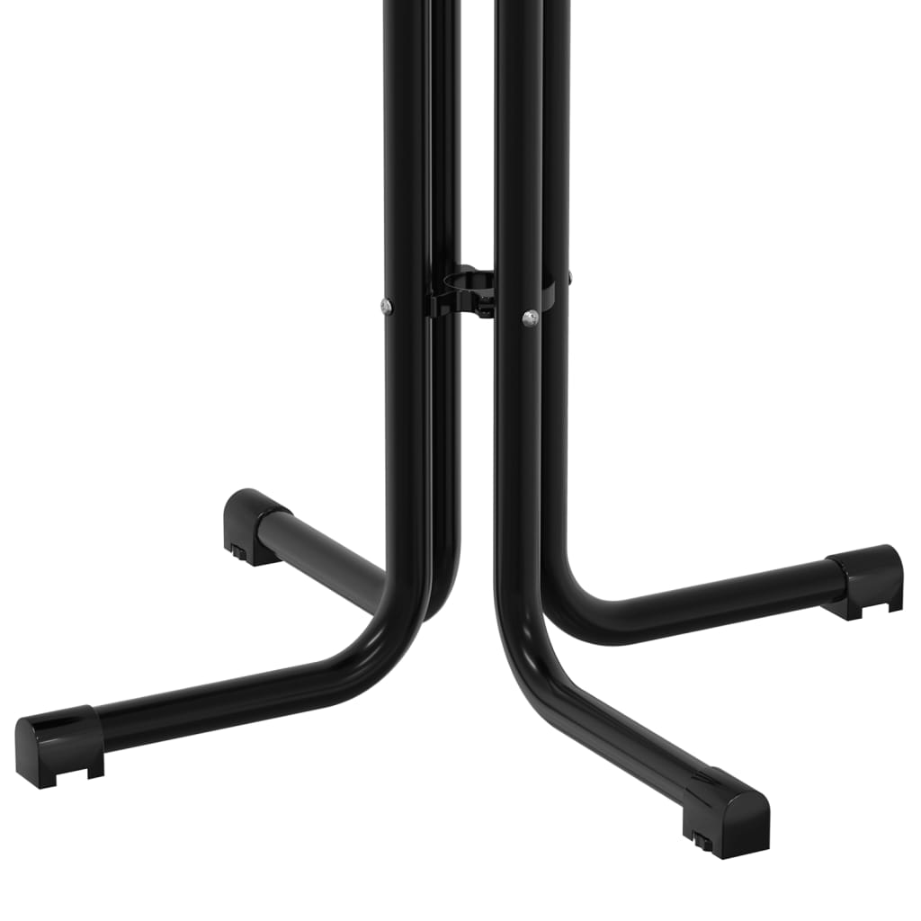 Tavolo da Bar Nero Ø70x110 cm Legno Multistrato e Acciaio | homemem39