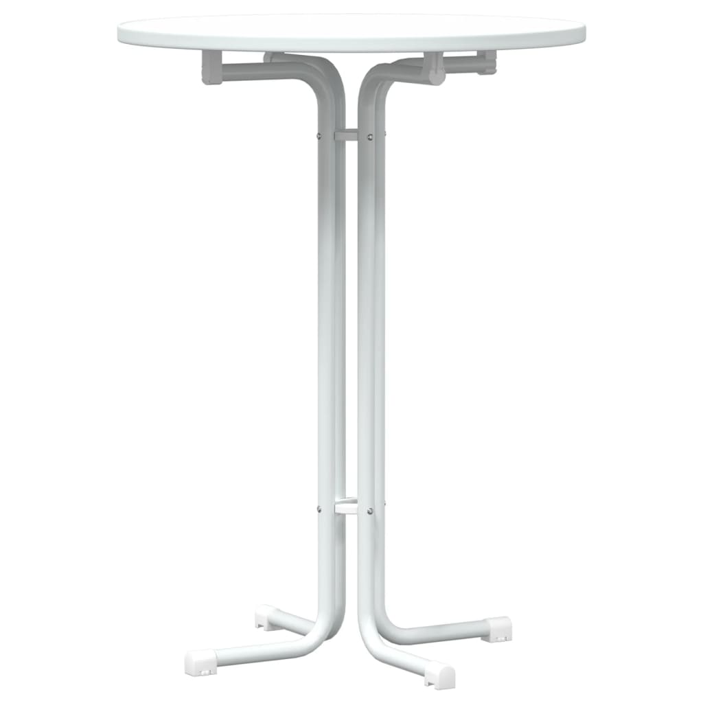 Tavolo da Bar Bianco Ø80x110 cm Legno Multistrato e Acciaio | homemem39