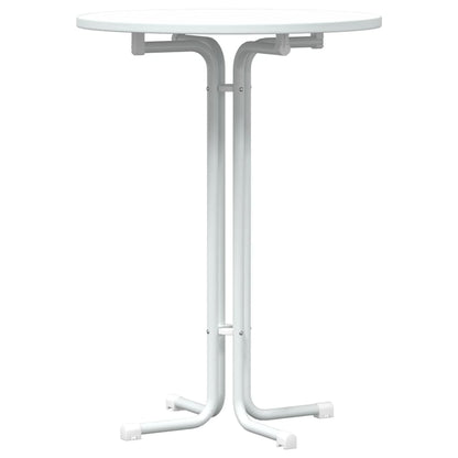 Tavolo da Bar Bianco Ø80x110 cm Legno Multistrato e Acciaio | homemem39