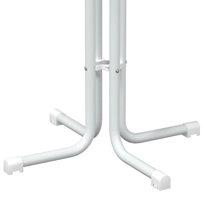 Tavolo da Pranzo Bianco Ø80x110 cm Legno Multistrato e Acciaio - homemem39