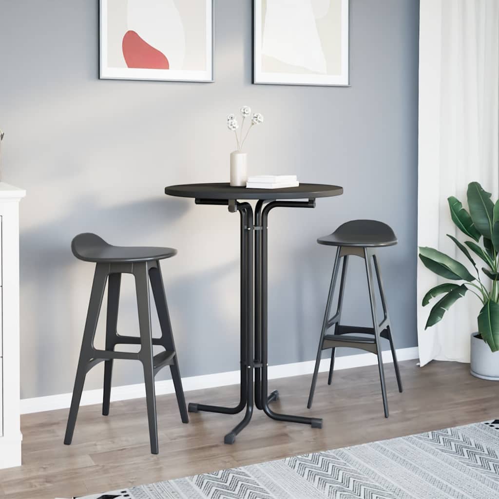 Tavolo da Bar Nero Ø80x110 cm Legno Multistrato e Acciaio | homemem39