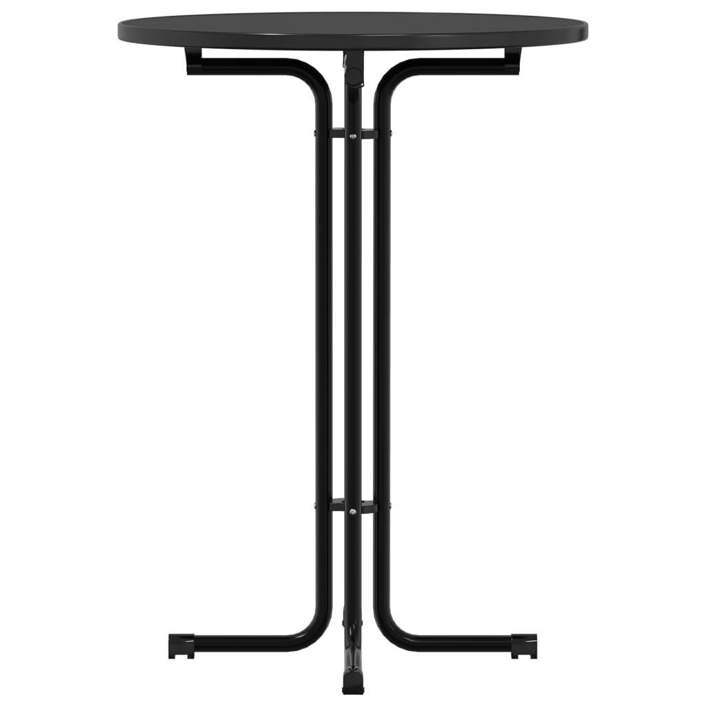 Tavolo da Bar Nero Ø80x110 cm Legno Multistrato e Acciaio | homemem39