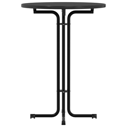 Tavolo da Bar Nero Ø80x110 cm Legno Multistrato e Acciaio | homemem39