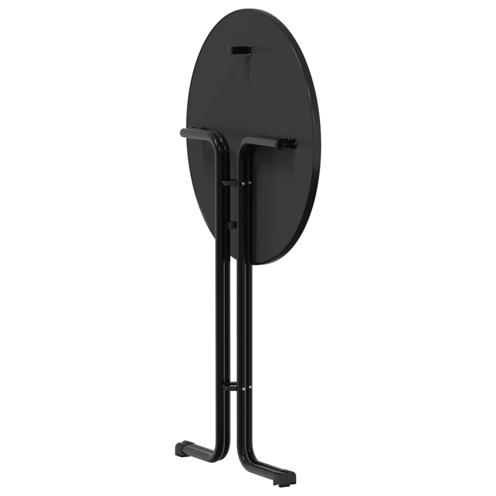 Tavolo da Bar Nero Ø80x110 cm Legno Multistrato e Acciaio | homemem39