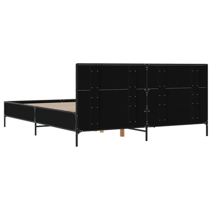 Giroletto Nero 120x200 cm in Legno Multistrato e Metallo | homemem39