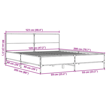 Giroletto Rovere Sonoma 120x200 cm in Legno Multistrato Metallo | homemem39