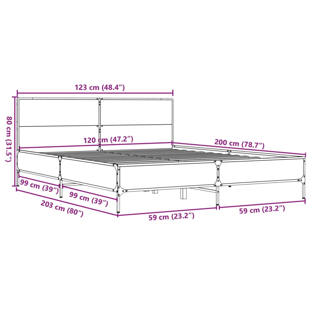 Giroletto Rovere Fumo 120x200 cm in Legno Multistrato Metallo | homemem39