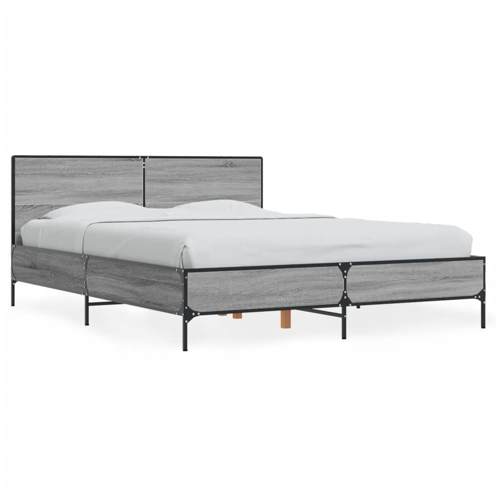 Giroletto Grigio Sonoma 120x200 cm in Legno Multistrato Metallo | homemem39
