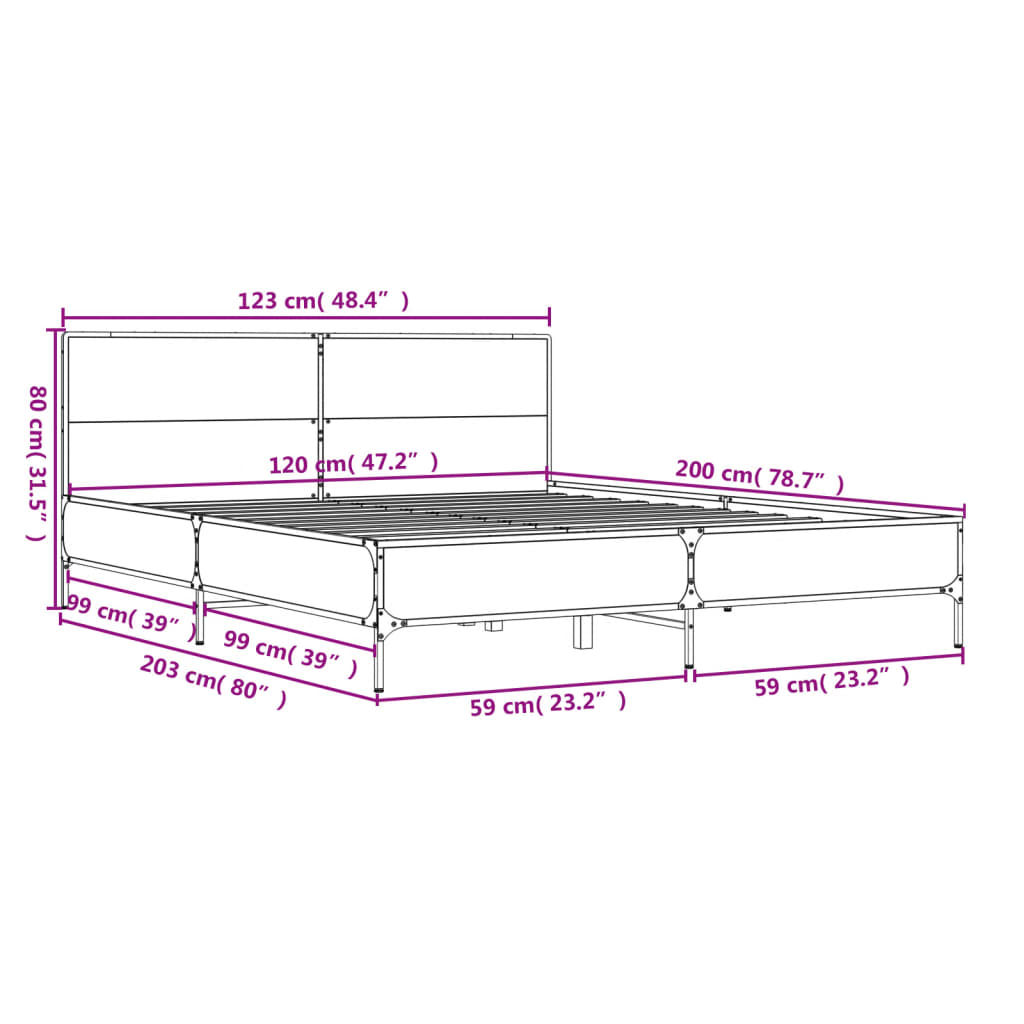 Giroletto Rovere Marrone 120x200cm in Legno Multistrato Metallo | homemem39