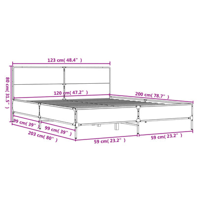Giroletto Rovere Marrone 120x200cm in Legno Multistrato Metallo | homemem39