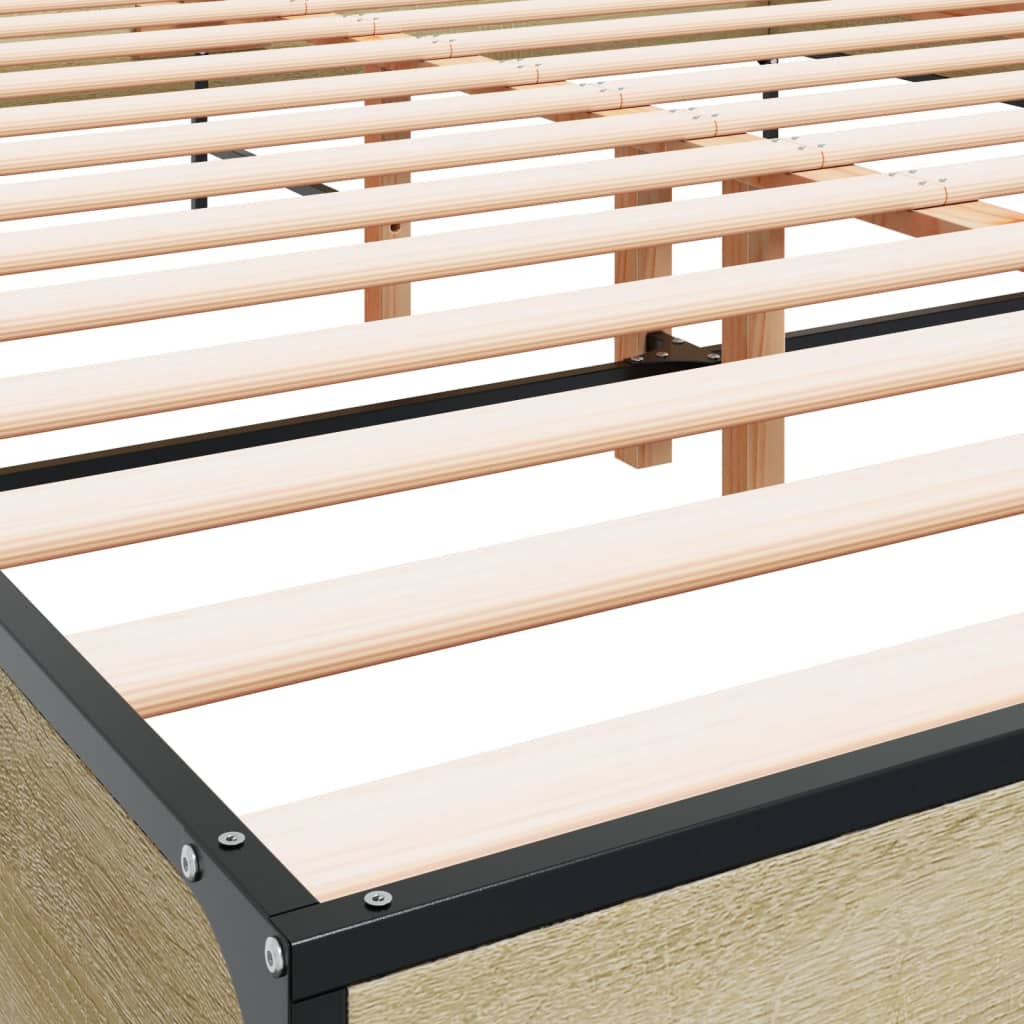 Giroletto Rovere Sonoma 140x200 cm in Legno Multistrato Metallo | homemem39