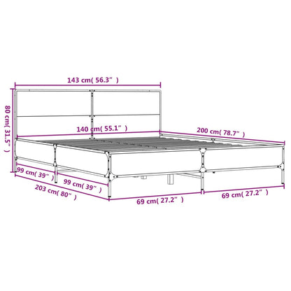 Giroletto Rovere Fumo 140x200 cm in Legno Multistrato Metallo | homemem39